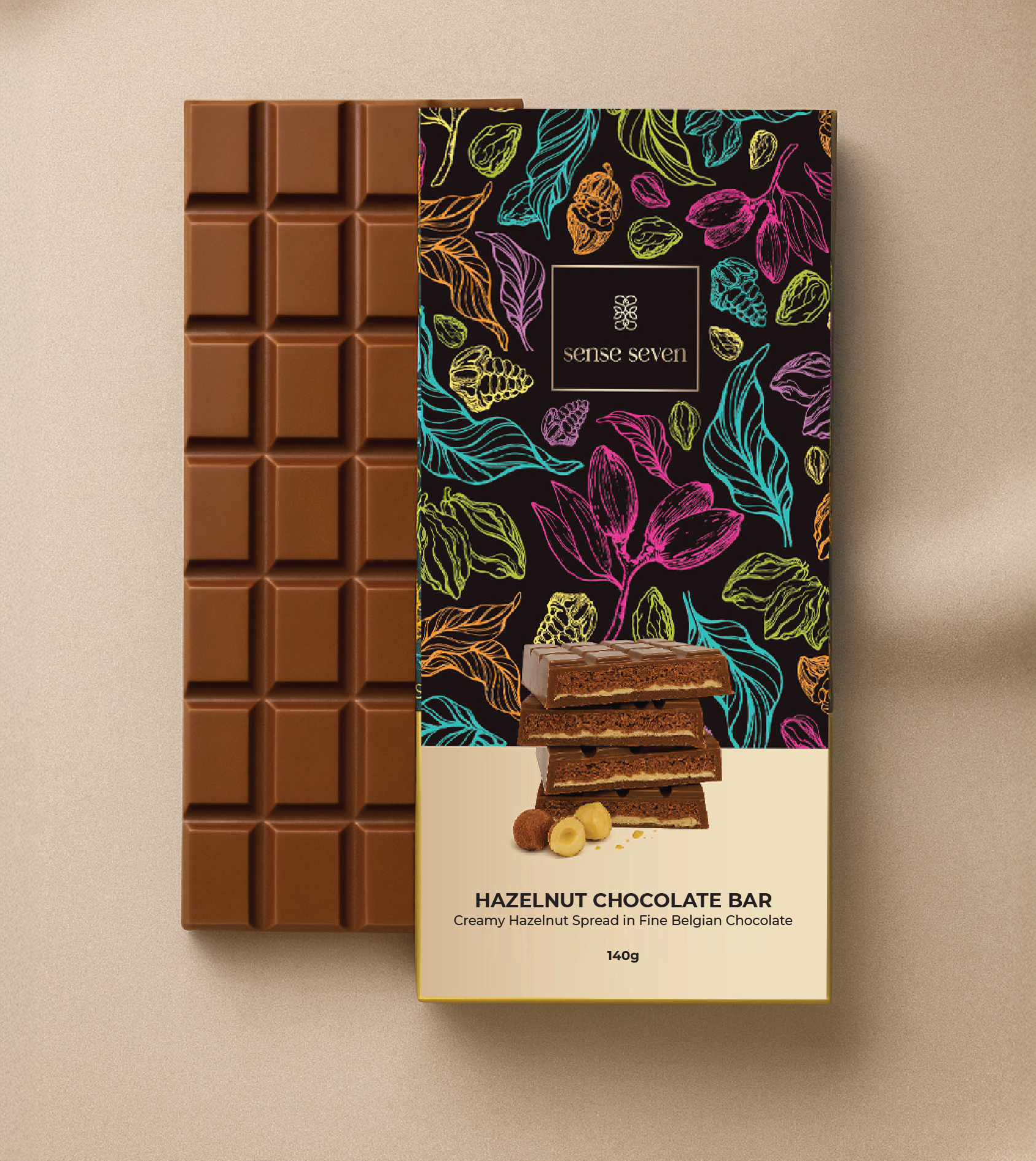 Sense Seven - Hazelnut Chocolate Bar